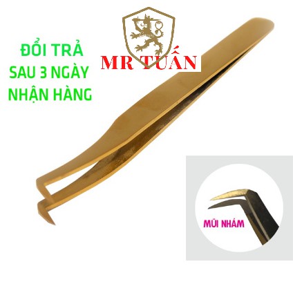 Nhíp nối mi volume vàng gắp mi mũi nhám nano - mũi trơn -dụng cụ nối mi mr Tuấn.
