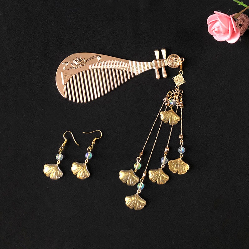 Lược Cài Tóc Pipa Phối Tua Rua Màu Sắc Đẹp Mắt Thời Trang