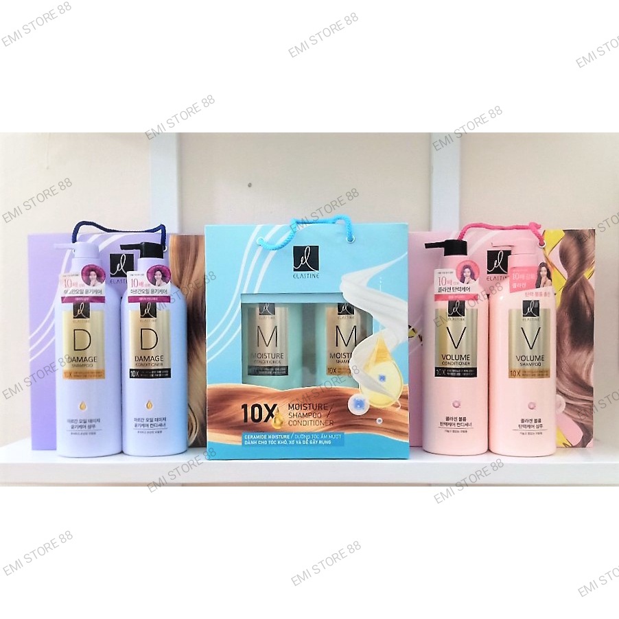 Dầu Gội/ Dầu Xả Chăm Sóc Tóc Hương Nước Hoa - Ngăn Rụng Tóc, Giúp Tóc Suôn Mượt, Bồng Bềnh Hàn Quốc Elastine 10X 680ml
