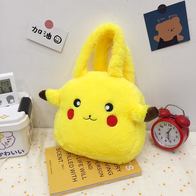 SANRIO Túi xách đựng điện thoại hình Pikachu Cinnamoroll Melody nhồi bông dễ thương cho nữ