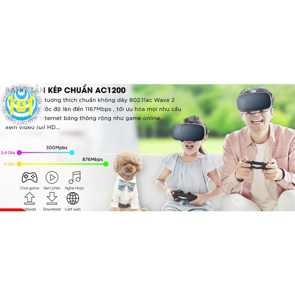 TOTOLINK A3002RU-V2 - Bộ Phát Wi-Fi băng tần kép Gigabit AC1200 ( Đen ) | BigBuy360 - bigbuy360.vn