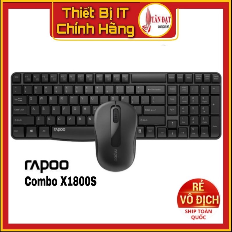 Bộ Phím + Chuột Không Dây Rapoo X1800S - Chính Hãng - Mới 100%