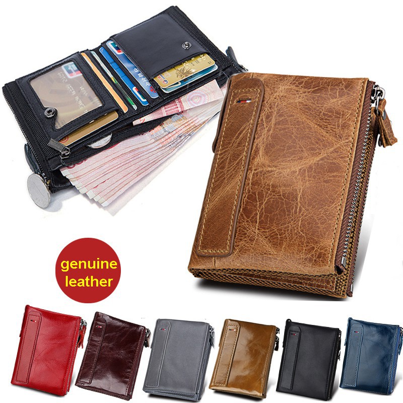 Ví da bò dáng ngắn thời trang cho nam