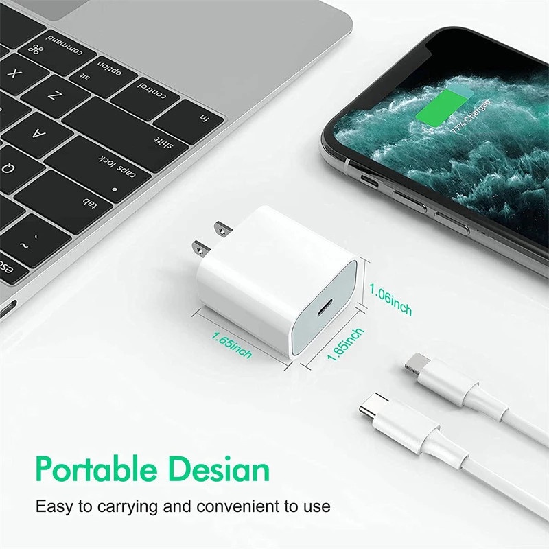 Củ Sạc Nhanh PD USB C 20W Cho iPhone 14 13 12 11 Pro Max