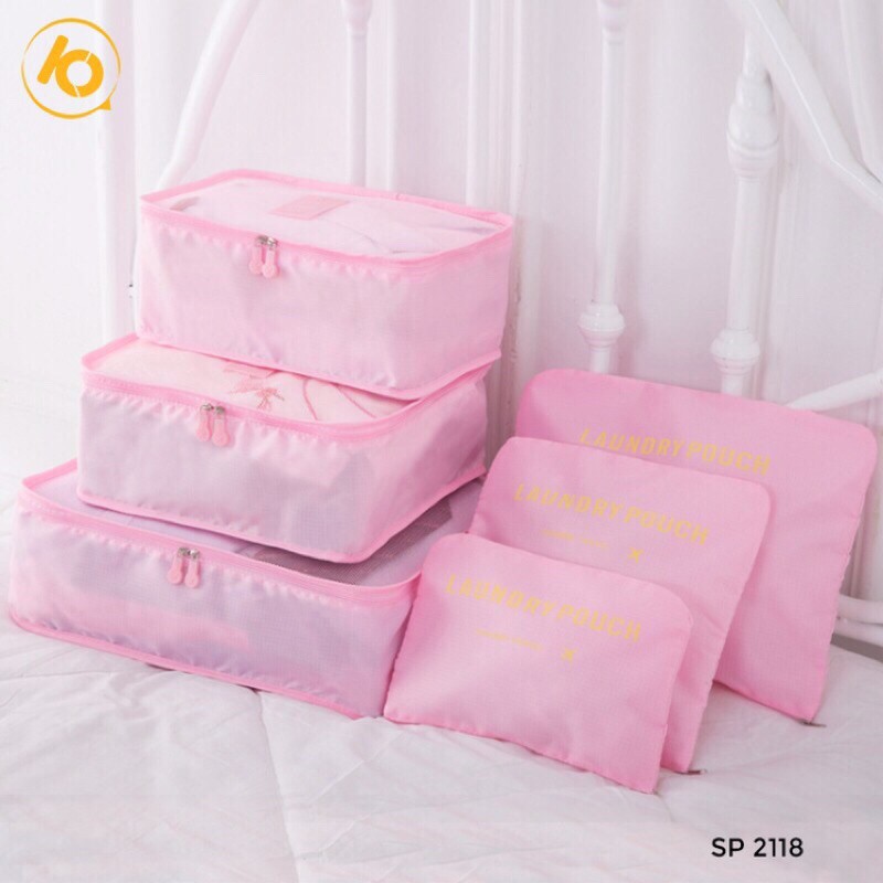 set 6 túi du lịch- Sét 6 Túi Mỹ Phẩm , Quần Áo Du lịch Tiện ích