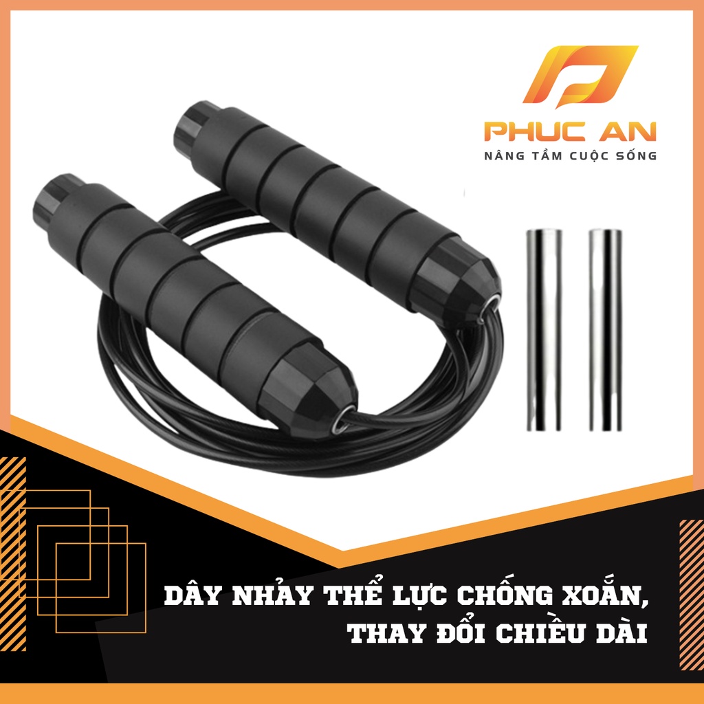 Dây nhảy thể dục có tạ lõi thép thay đổi chiều dài thông minh PHUCAN