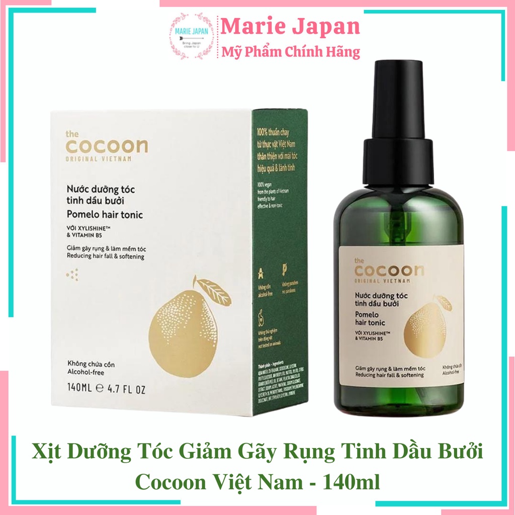 Xịt Dưỡng Tóc Giảm Gãy Rụng Tinh Dầu Bưởi Cocoon Việt Nam 140ml