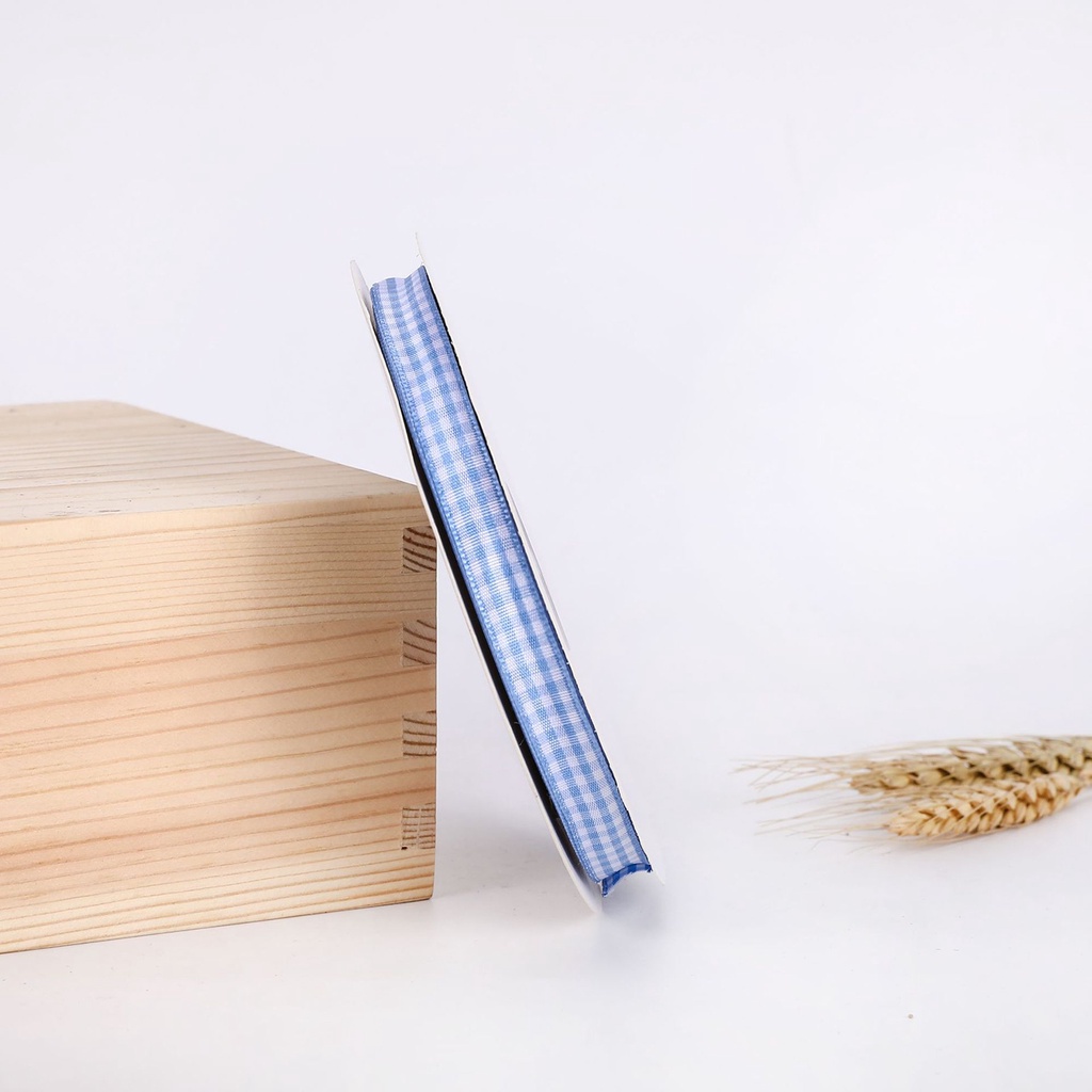 Cuộn dây ruy băng kẻ sọc caro trang trí hộp quà DIY