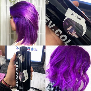 Thuốc Nhuộm Tóc Màu Tím Bằng Phủ Bóng, Phủ Mịn Tím Hàn Quốc NEV COLOR 450ml/chai