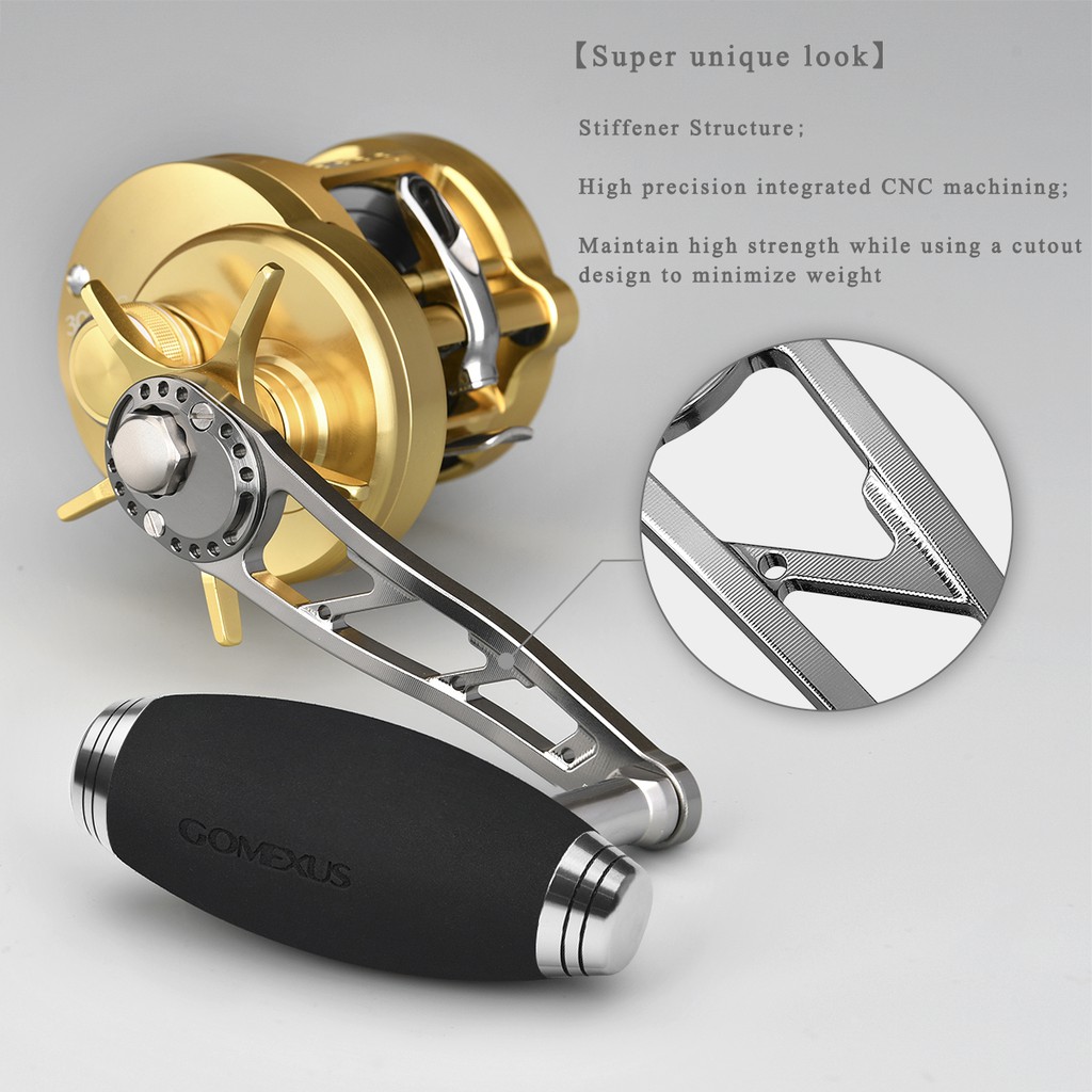 Gomexus Power Handle for SHIMANO Ocea Jigger DAIWA Saltiga 300 400 Okuma Round Baitcasting Reels LM- T-bar