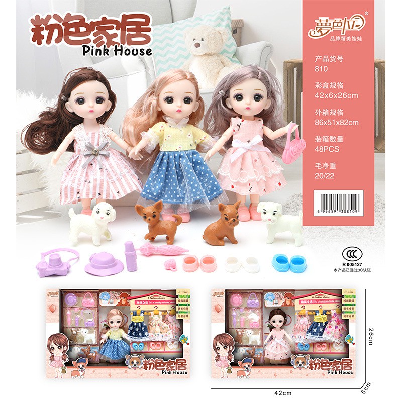 Hộp Quà Tặng Búp Bê Barbie 6 Inch 17cm