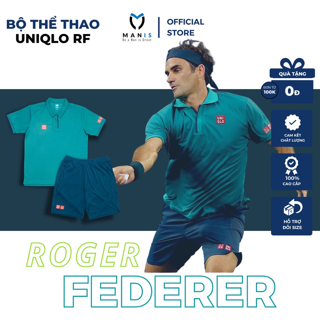 Bộ Thể Thao Nam, Set Uniqlo Tennis ROGER FEDERER , Đồ Thể Thao Cao Cấp MANIS SPORT