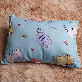 Gối Trẻ Em Cotton 100% Gồm Vỏ Kéo Khóa Và Ruột Gối Bông Cao Cấp size 30 x 50cm