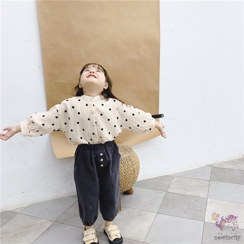 Quần Dài Vải Cotton Phong Cách Hàn Quốc Thời Trang Mùa Thu Cho Bé