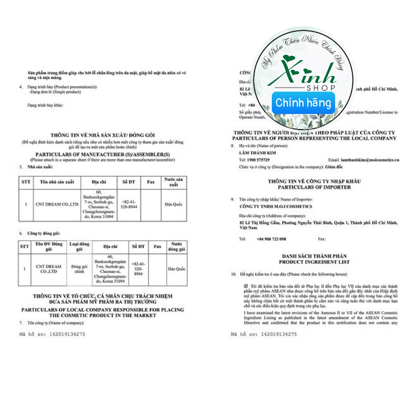 Phấn nước BABY SKIN CUSHION MOI che khuyết điểm