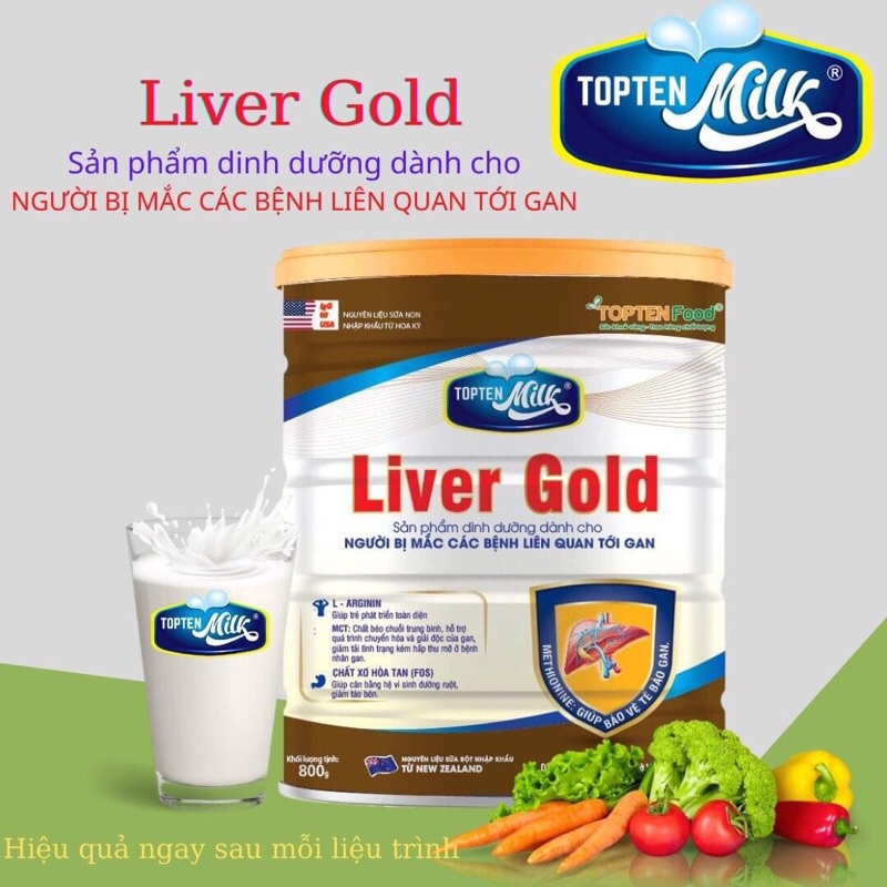 Sữa LIVERGOLD 800gr Sữa Cho Người Bệnh Gan TOPTENMILK Liver Gold