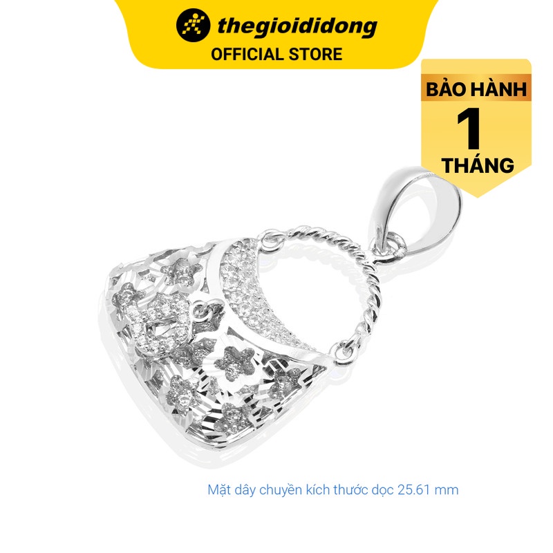 Mặt dây chuyền bạc nữ AVA đính đá mạ vàng trắng AVJ.P000046.00