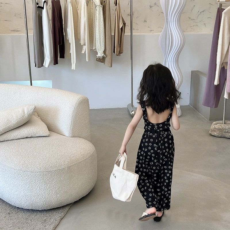 Bộ Áo Hai Dây Phối Quần Ống Rộng Kiểu Đường Phố Thời Trang Mùa Hè Hàng Mới Dành Cho Bé Gái 2022
