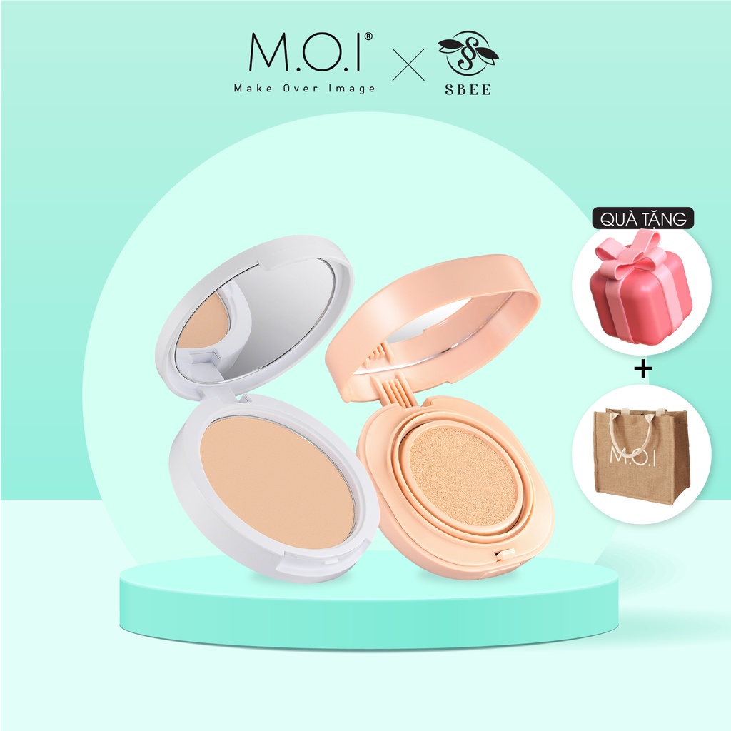 COMBO Cushion Chống nắng + Phấn phủ kiềm dầu - MOI Cosmetics Hồ Ngọc Hà