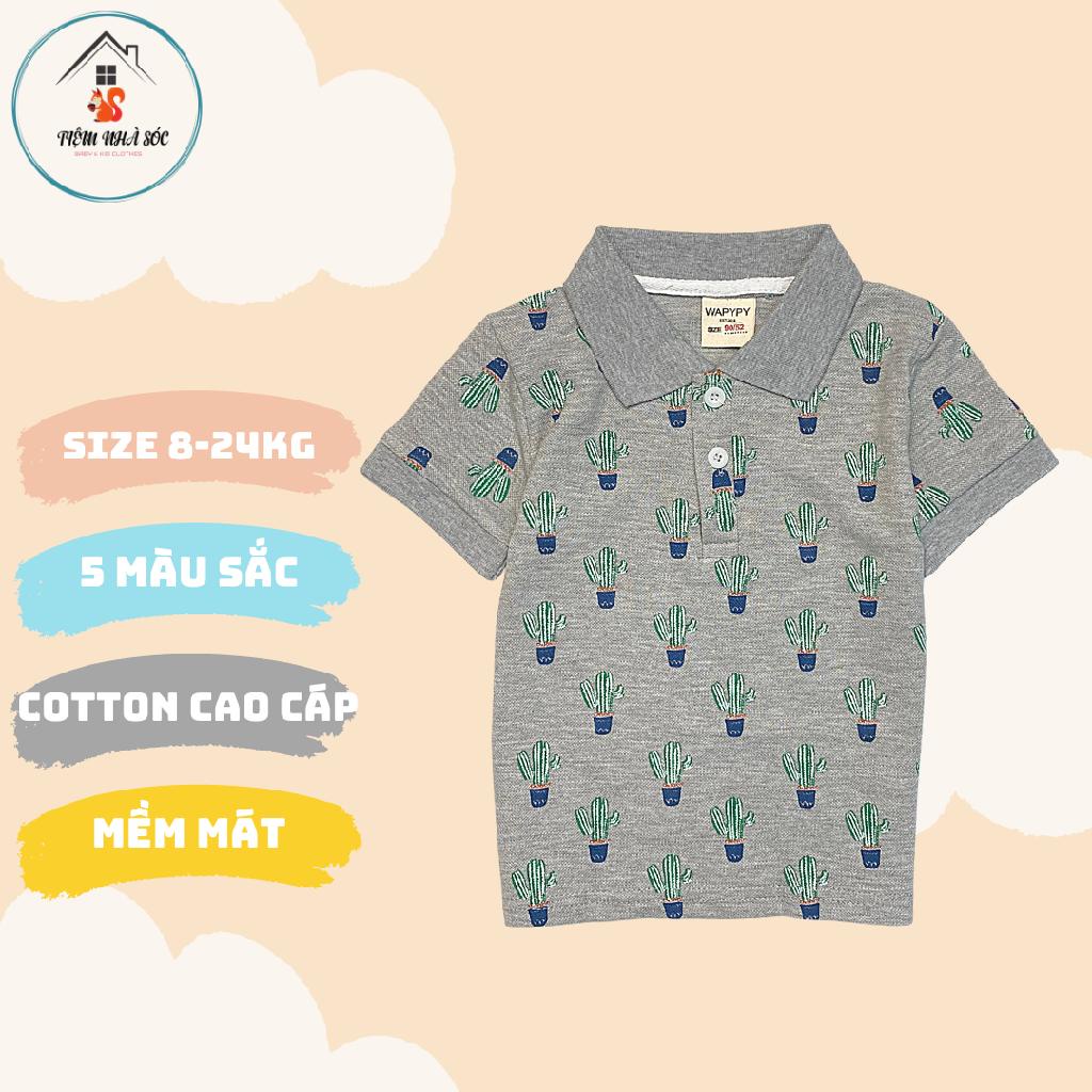 Áo thun polo ngắn tay bé trai WAPYPY size 8 - 24kg Tiệm Nhà Sóc