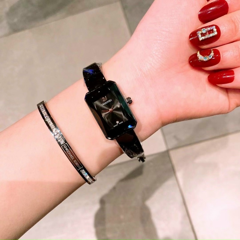 Đồng Hồ Nữ Mặt Vuông Swarovski Dây Đá