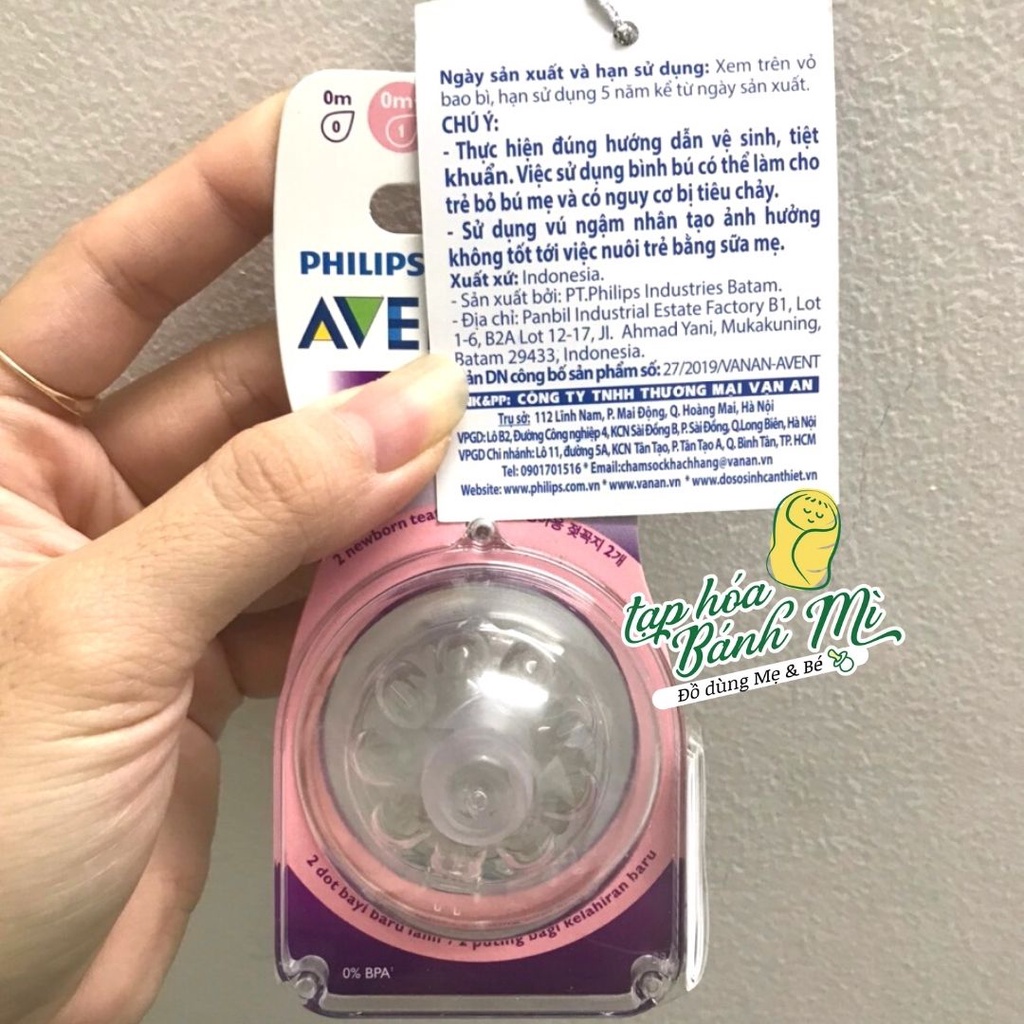 Núm ti bình sữa Philips Avent natural cổ rộng (set 2)