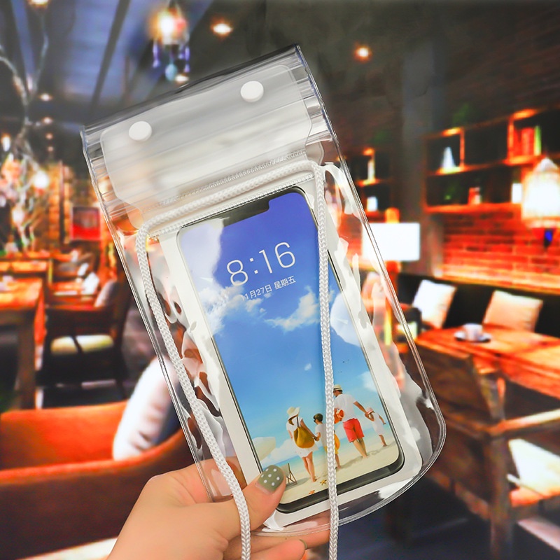 Túi Đựng Điện Thoại Trong Suốt Chống Nước Ba Lớp Dày Dặn Có Thể Chạm Màn Hình Cảm Ứng