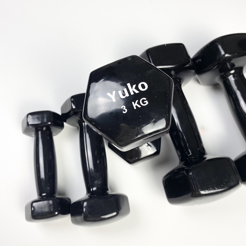 Tạ đơn tạ tay gang 3kg bọc cao su tập gym yoga chống trơn trượt, xước vỡ sàn