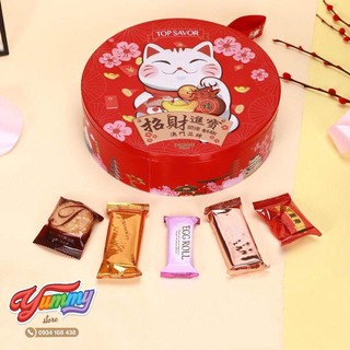 Bánh Quy Hộp Mèo Thần Tài Top Savor