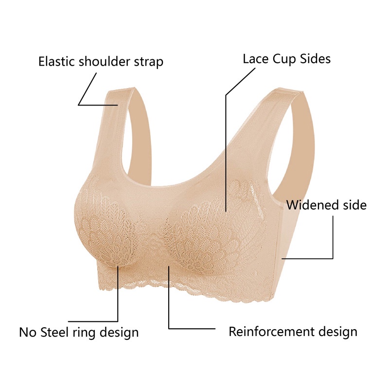 Áo bra latex ECMLN không đường may có đệm nâng ngực chống sốc thời trang cho nữ