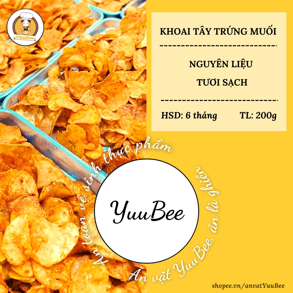 Khoai tây lắc trứng muối 200g siêu giòn YUUBEE - Đồ ăn vặt Việt Nam - Ăn vặt YuuBee