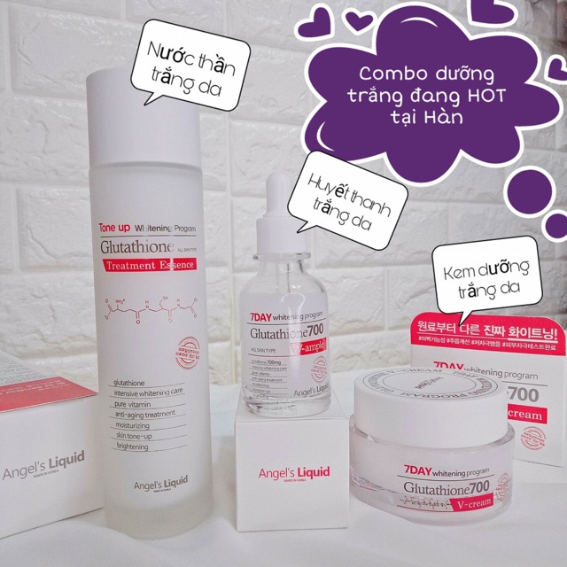 Combo 3 món DA 7 DAY WHITENING PROGRAM GLUTATHIONE 700 v-AMPLE