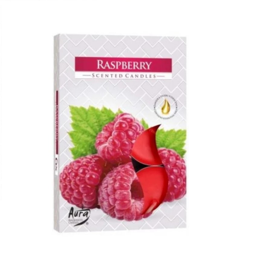 Hộp 6 nến thơm Tealight Bispol BIS5422 Raspberry (Hương dâu rừng)