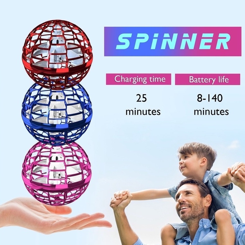 Đồ chơi đĩa bay điều khiển kiểu quả cầu ma thuật có đèn LED cho bé