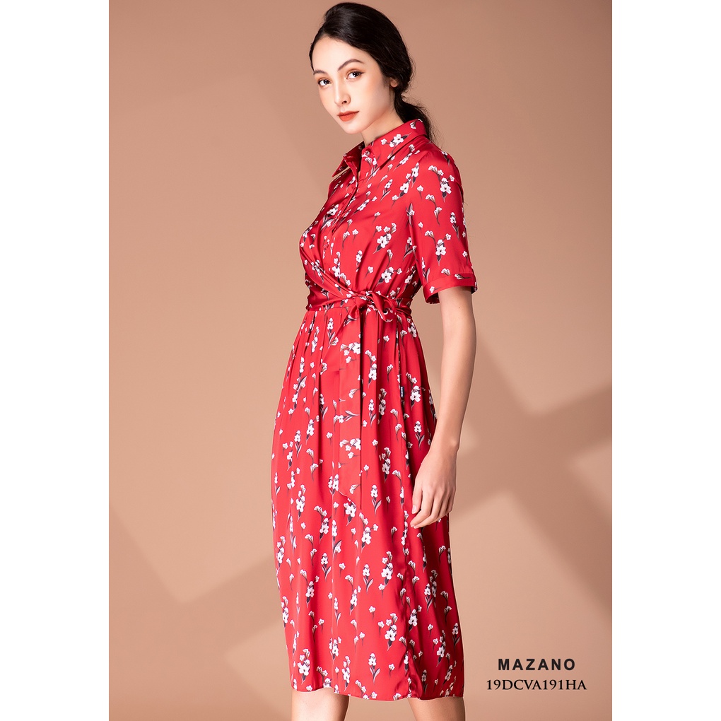 Váy đỏ họa tiết thắt nơ MAZANO MS 19DCVA191HA