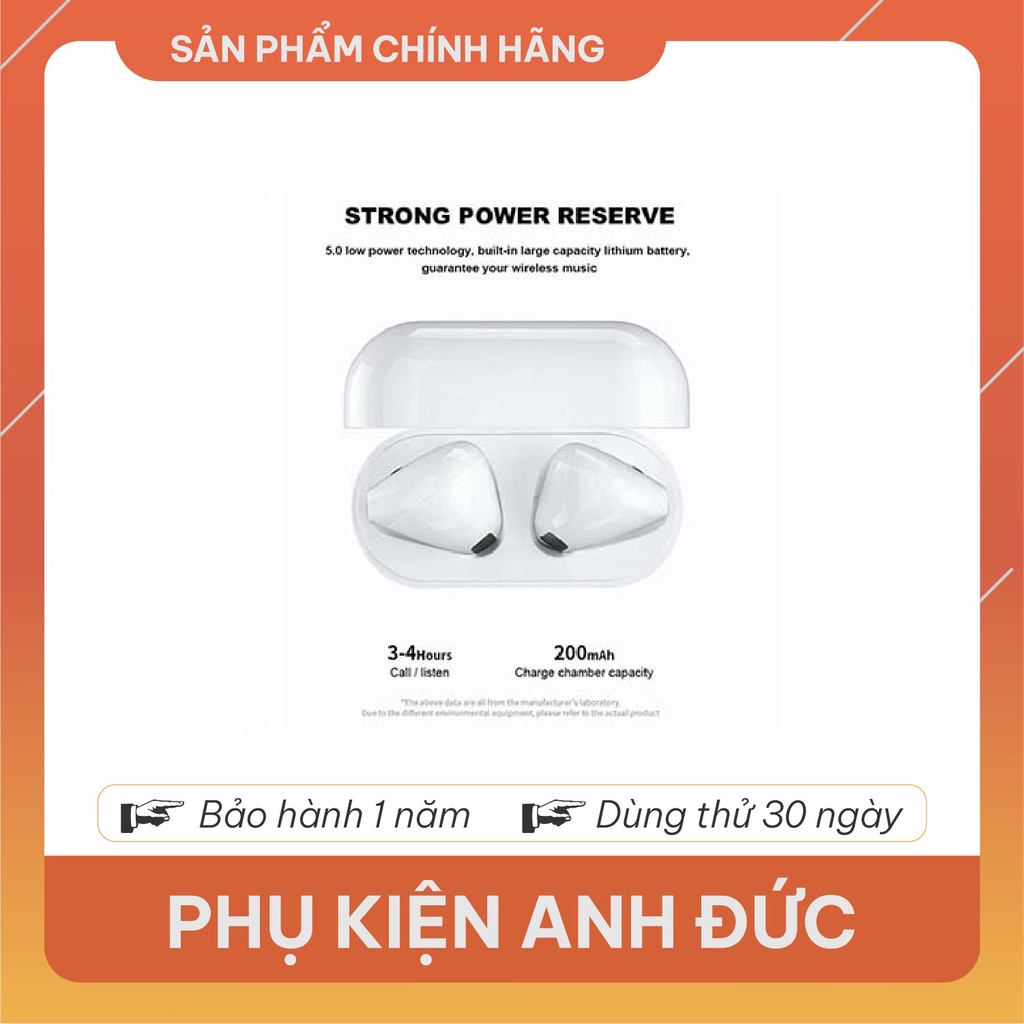 Tai nge Bluetooth i12 thông minh không dây cao cấp nút cảm ứng vân tay nghe nhạc cực hay dùng cho iphone androi