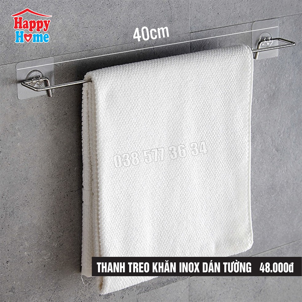 Thanh treo khăn inox dán tường