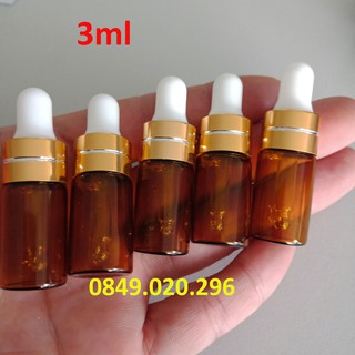 Combo 100 Lọ chiết tinh dầu 3ml - 5ml thủy tinh