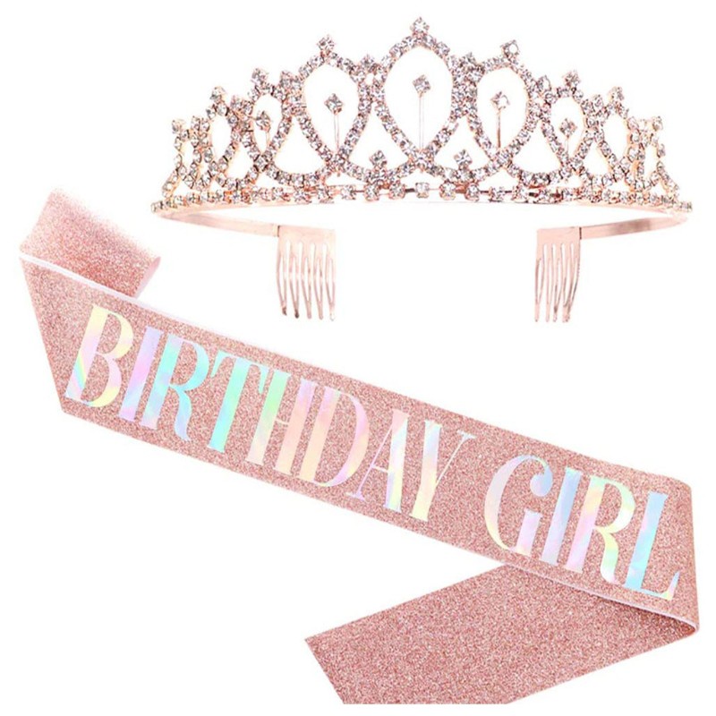 Vương Miện Đính Đá Lấp Lánh Dùng Trang Trí Tiệc Sinh Nhật Cho Nữ