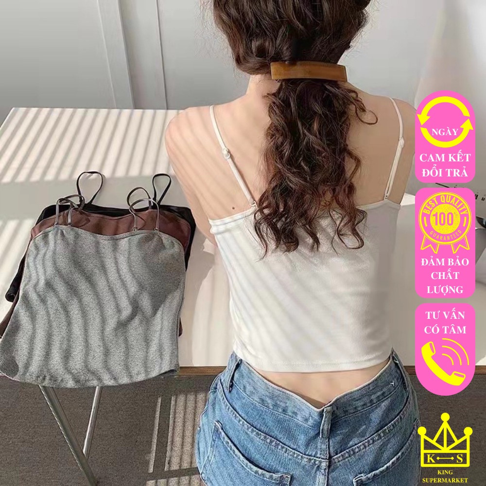 [Free Ship] Áo Bra 2 Dây Body Có Sẵn Đệm Ngực, Chất Vải 100% Cotton, Dây Áo Cài Điều Chỉnh Mã ABR151