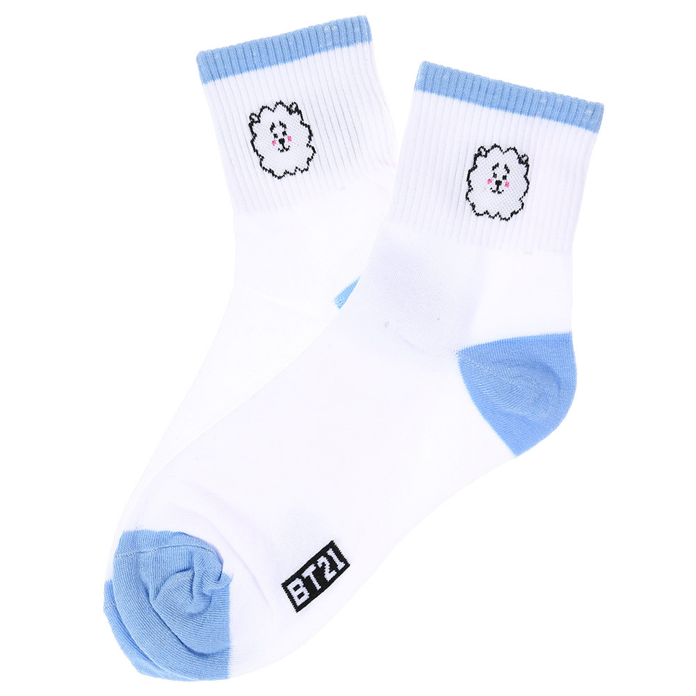 Vớ Cotton Cổ Cao In Hình Các Nhân Vật Bt21 Của Bts