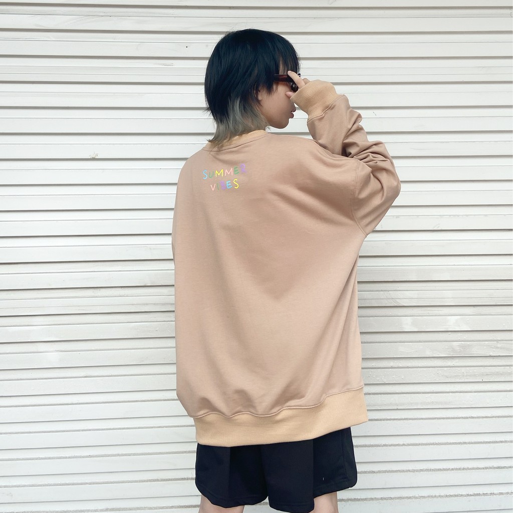 Áo Sweatshirt tay dài nỉ Summer Vibes (Tặng kèm túi Tote)