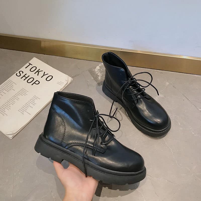 Bốt Cao Cổ Buộc Dây đế 3cm order Ulazzang | BigBuy360 - bigbuy360.vn