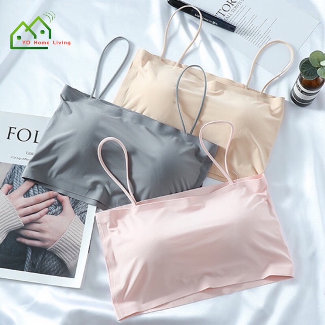 Áo lót hai dây bằng lụa mềm có mút đệm cho nữ