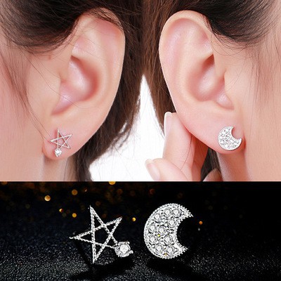 Bông tai trăng sao - bạc 925