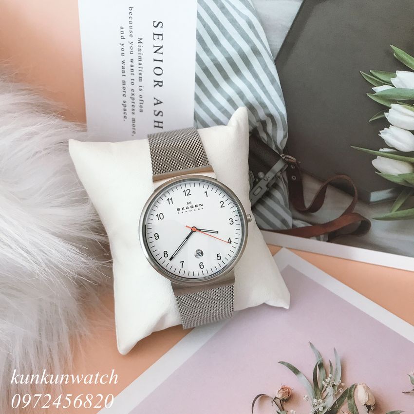 Đồng Hồ Nam Skagen SKW6025 Dây Thép Lưới 40mm Fullbox Hãng