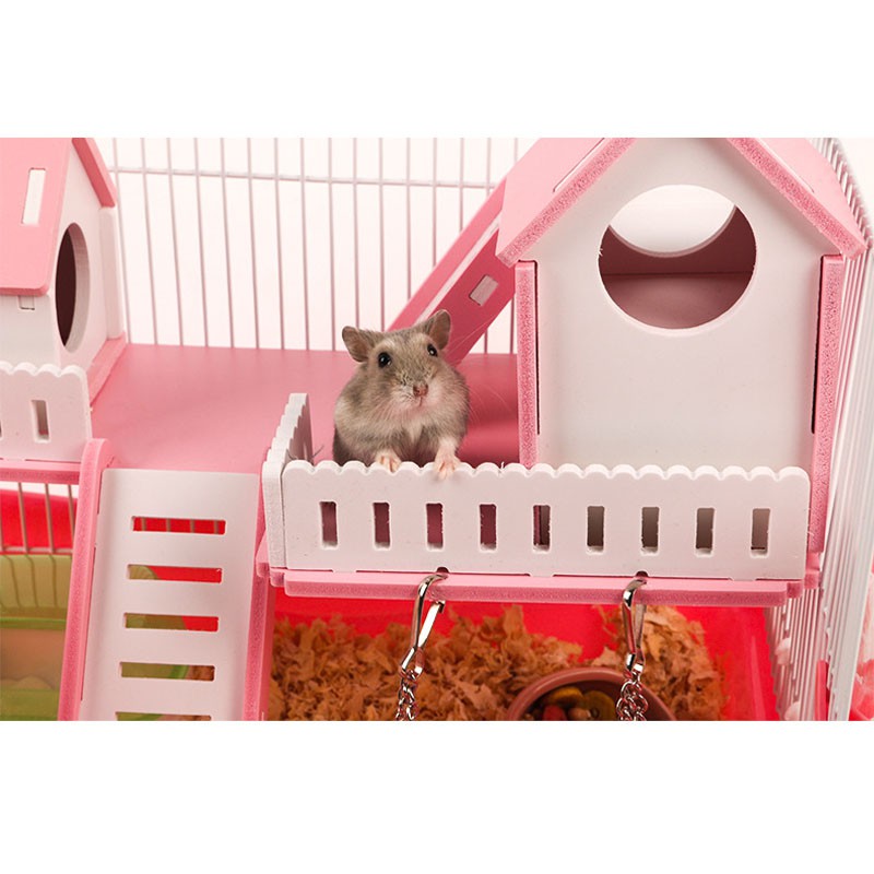 Lồng chuồng 2 tầng cao cấp cho hamster bộ Full phụ kiện