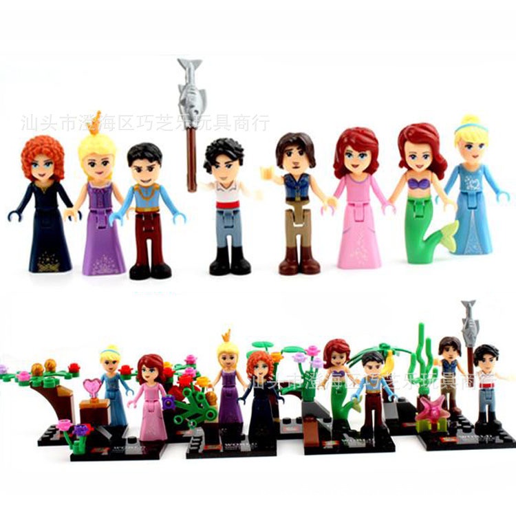 (kèm đáy và phụ kiện) Minifigures Các Mẫu Nhân Vật Trong Elsa Bộ Lắp Ghép Lego Công Chúa Anna Elsa Hoàng Tử FROZEN DISNE