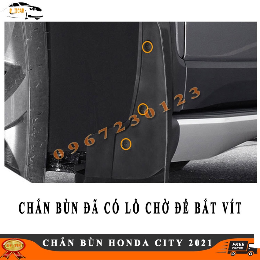 Bộ 4 Chắn Bùn Honda City 2021 Nhựa Dẻo Siêu Bền Bỉ