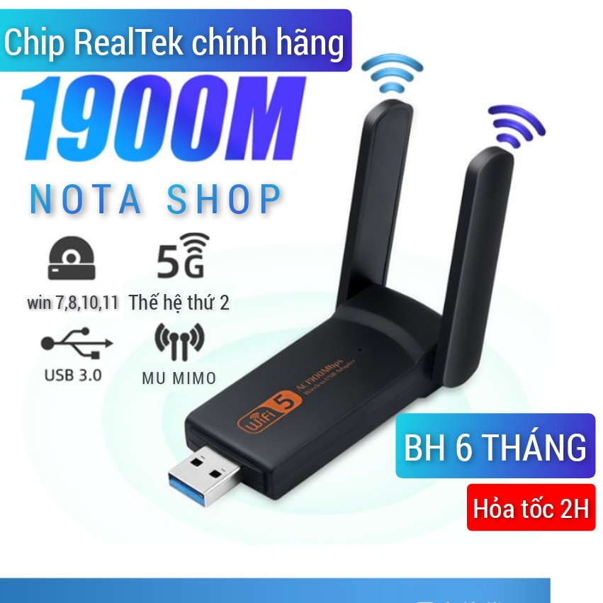 [Hỏa Tốc - BH 6 Tháng] Nâng cấp Card WIFI 5G bằng USB WiFi 1200Mbps, chuyên để học online cho laptop, máy bàn